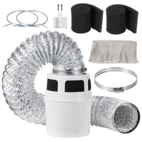 3-in-1 Indoor Dryer Vent Kit, with Bucket for Electric Dryer with 4-Inch by 5-Feet Extendable Exhaust Hose