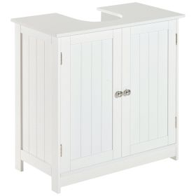 Under Sink Cabinet, Bathroom Vanity with 2 Doors & Shelf for Pedestal Sink, White