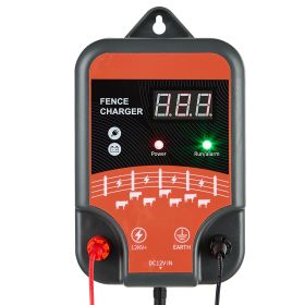 Electric Fence Charger, 10kV 3J, AC DC Electric Fence Energizer with LED Indicator, 1.86 Miles Range, Powerful Plug-in Fences Charger