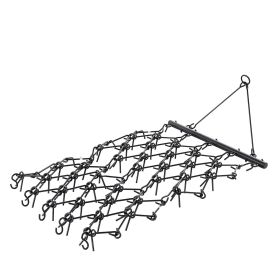 Drag Harrow, 4 x 4 ft Durable Chain Harrow with 69 Sharp Teeth, Suitable for ATV UTV Tractor, Ideal for Soil Preparation, Seeding