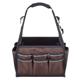 Tool Bag, 13 Inch, 45-Pocket Open Top Tool Tote, Electrical Maintenance Toolbox Organizer Storage with Handle, Adjustable Shoulder Strap