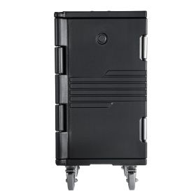 Insulated Food Pan Carrier, 127 Qt Non-Electrical Food Warmer, with Swivel Wheel & 304 Stainless Steel Latch, LLDPE Stackable Hot Box