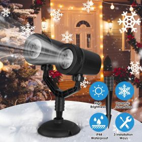 Outdoor Snowflake Projection Decor Light, Dual-Head Adjustable Projector Lamp, IP44 Weather-Resistant ABS Housing