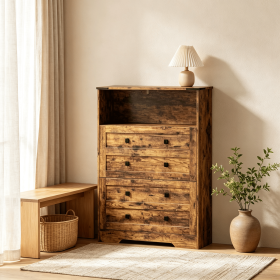 Rustic Brown Shoe Cabinet with 2 Flip Drawers Narrow Shoe Storage Organizer for Entryway Home Decor And Furniture