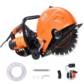 Electric Concrete Saw, 16 in, 3200 W Motor Circular Saw Cutter with Max. 5 in Adjustable Cutting Depth, Wet Disk Saw Cutter Includes Water Line