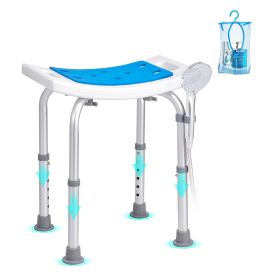 Shower Chair, Adjustable Height Shower Stool, Shower Seat for Inside Shower or Tub, Non-Slip Bench Bathtub Stool Seat for Elderly Disabled Handic