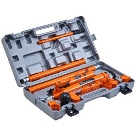 12 Ton Porta Power Kit, Portable Hydraulic Jack with 4.6 ft/1.4 m Oil Hose, Auto Body Frame Repair Kit with Storage Case for Car Repair, Truck, F