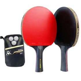 6-Star 7-Ply Genuine Professional Table Tennis Racket, Double Racket, Straight And Penhold Handles, Authentic Carbon Fiber Competition Table Tenn (Option: TableTennisRacketSet)