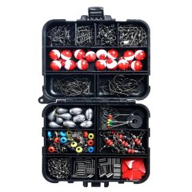 263pcs Outdoor Fishing Accessories Set With Tackle Box Including Plier Jig Hooks Sinker Weight Swivels Snaps Sinker Slides Kit (Option: asshown)