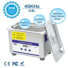 0.8L Ultrasonic Cleaner, Stainless Steel Tank For Jewelry, Glasses, Coins, Home Use (Option: ASSHOW)
