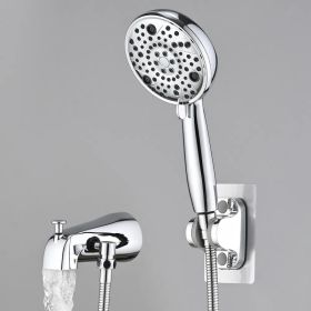8-Setting High-Pressure Handheld Shower With Hose & Slip-On Diverter Tub Spout (Option: defaulttitle)
