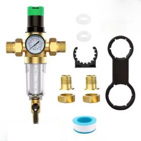 3/4 Inch Water Pressure Reducer With Gauge And Mesh Filter, For RV, Home (Option: ASSHOW)