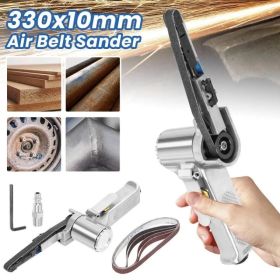 10mm Pneumatic Belt Sander, Lightweight Handheld Air Powered Grinder Polisher With 5 Sanding Belts (Option: asshown)