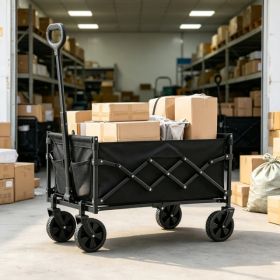 120L Heavy Duty Folding Wagon Cart 225 LBS, Collapsible Utility Wagon With All-Terrain Wheels For Beach & Garden (Option: 37030995)