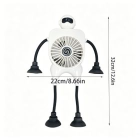 2000 MAh Fun Suction Cup Fan With Bendable Arms And Legs,can Be Attached To Surfaces Such As Glass Doors,Walls, And Cabinet Sides. Perfect For Ba (Option: White)