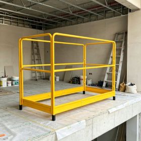 6ft Scaffolding Safety Guardrail, 55.4 Lbs Rustproof Carbon Steel Baker Style Guard Rail System (Option: 89958827)