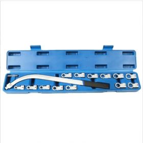 Professional Grade 15-Piece Timing Belt & V-Belt Adjuster Tool Kit | Heavy-Duty Chrome Vanadium Steel | For Tight Spaces & DIY Auto Repair (Option: BeltPulleyAdjustingToolSet)