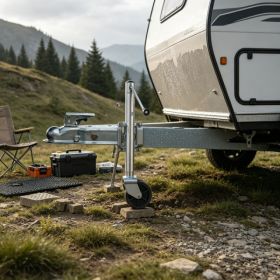 2000 Lbs Heavy Duty Swivel Boat Trailer Jack With PP Dual Wheel, 15inch-27inch Lift Range For RV & Utility Trailers (Option: 77576331)